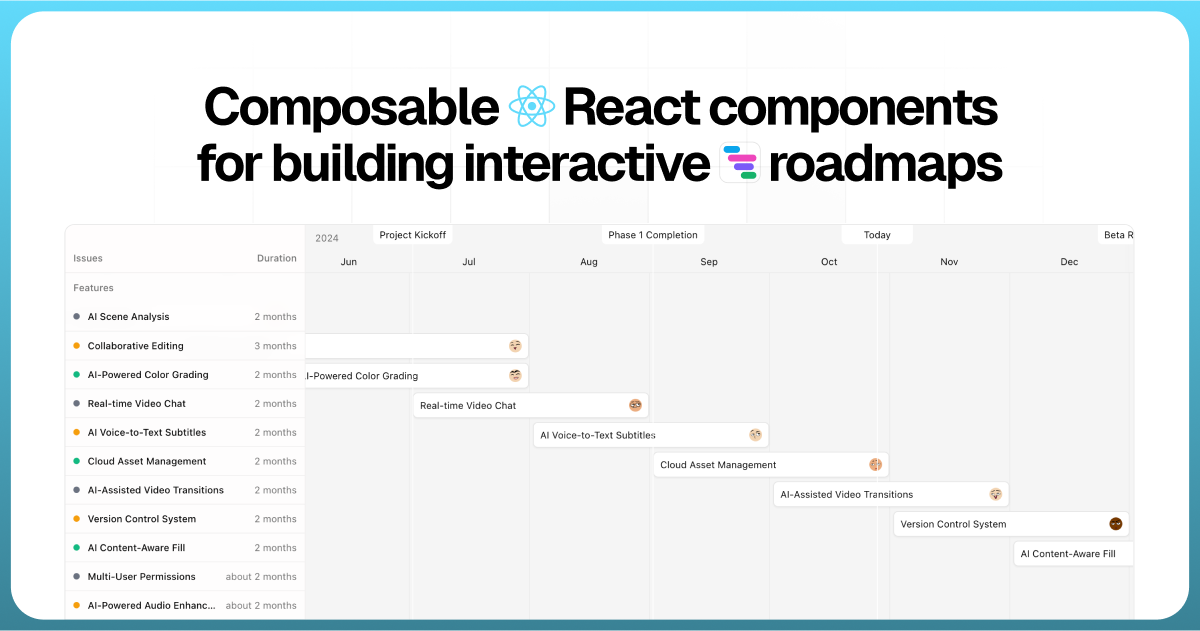 Roadmap UI: open components for building interactive roadmaps in shadcn/UI